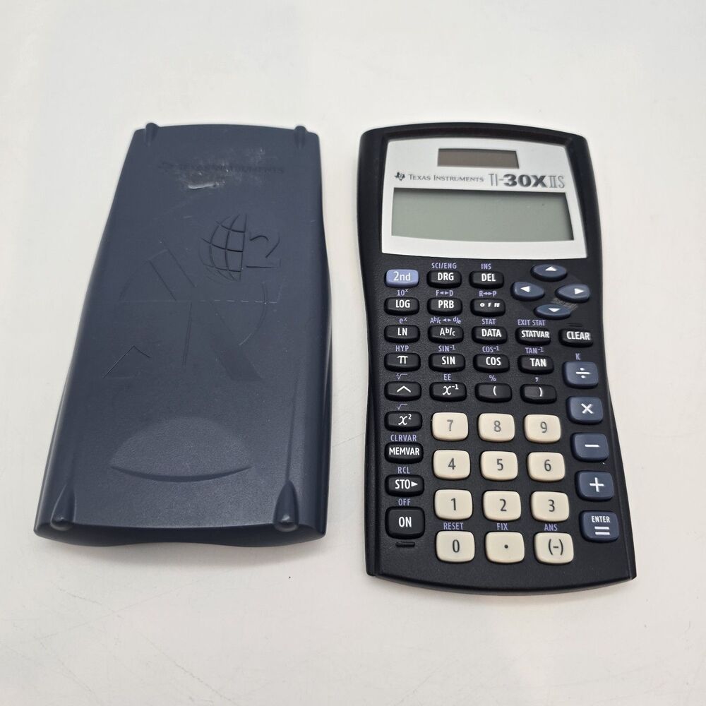 Texas Instruments TI-30X IIS Calculator w/Cover & Card | Blue/Black | TESTED